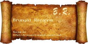 Brunyai Rozanna névjegykártya